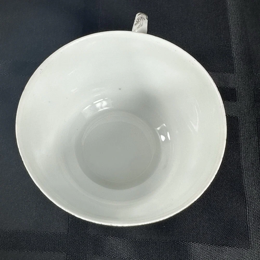 Forget-Me-Not Tea cup Saucer Translucent Fine Porcelain Gold‎ Filigree Ivy ANTQ